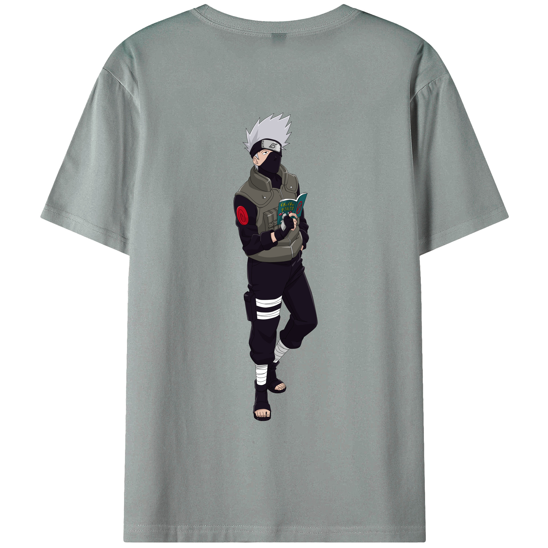 （画像用） NARUTO -ナルト- はたけ カカシ Hatake Kakashi 綿100％ メンズ半袖Tシャツ（バックプリント） 通気性